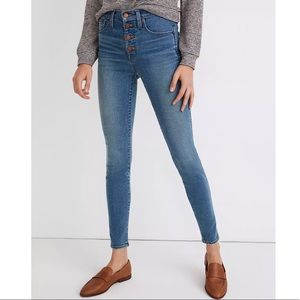 NWT Madewell Button Front 10” High Rise Skinny Jeans Size 28